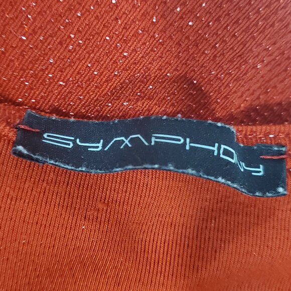 SYMPHONY RED GLITTER GLAMOROUS COCKTAIL WRAP DRESS SIZE M - Picture 3 of 9